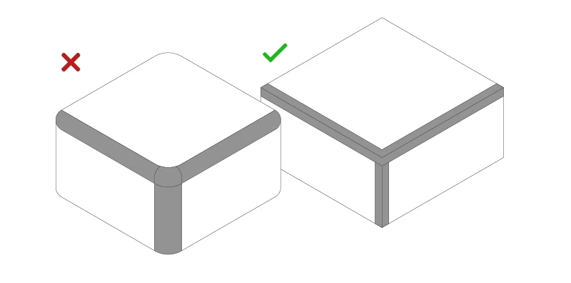 outside corners for cnc