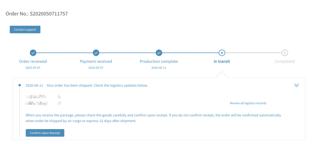 logistic tracking screenshot