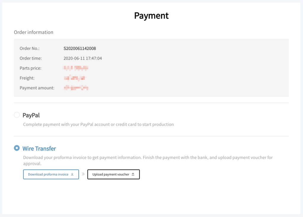 payment option screenshot